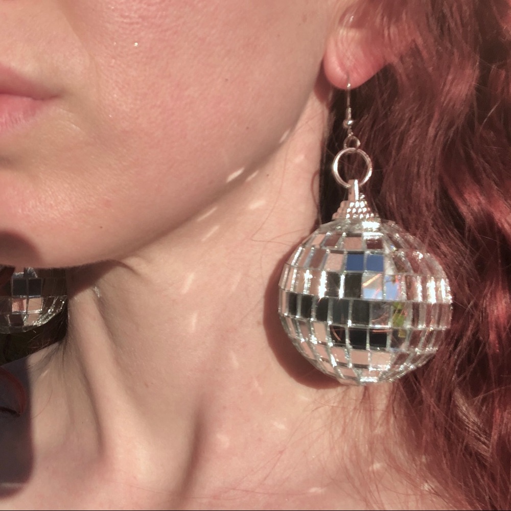 Disco ball drop earrings edc rave festival outfit - Picture 8 of 8